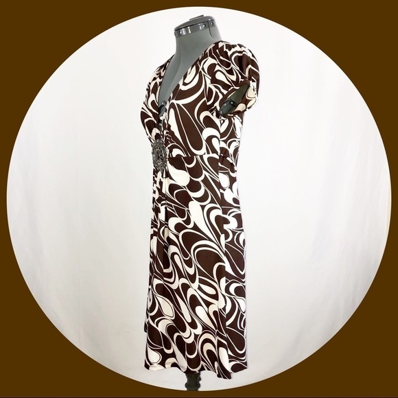 heart Soul Brown and Cream Print Dress - Picture 7 of 7